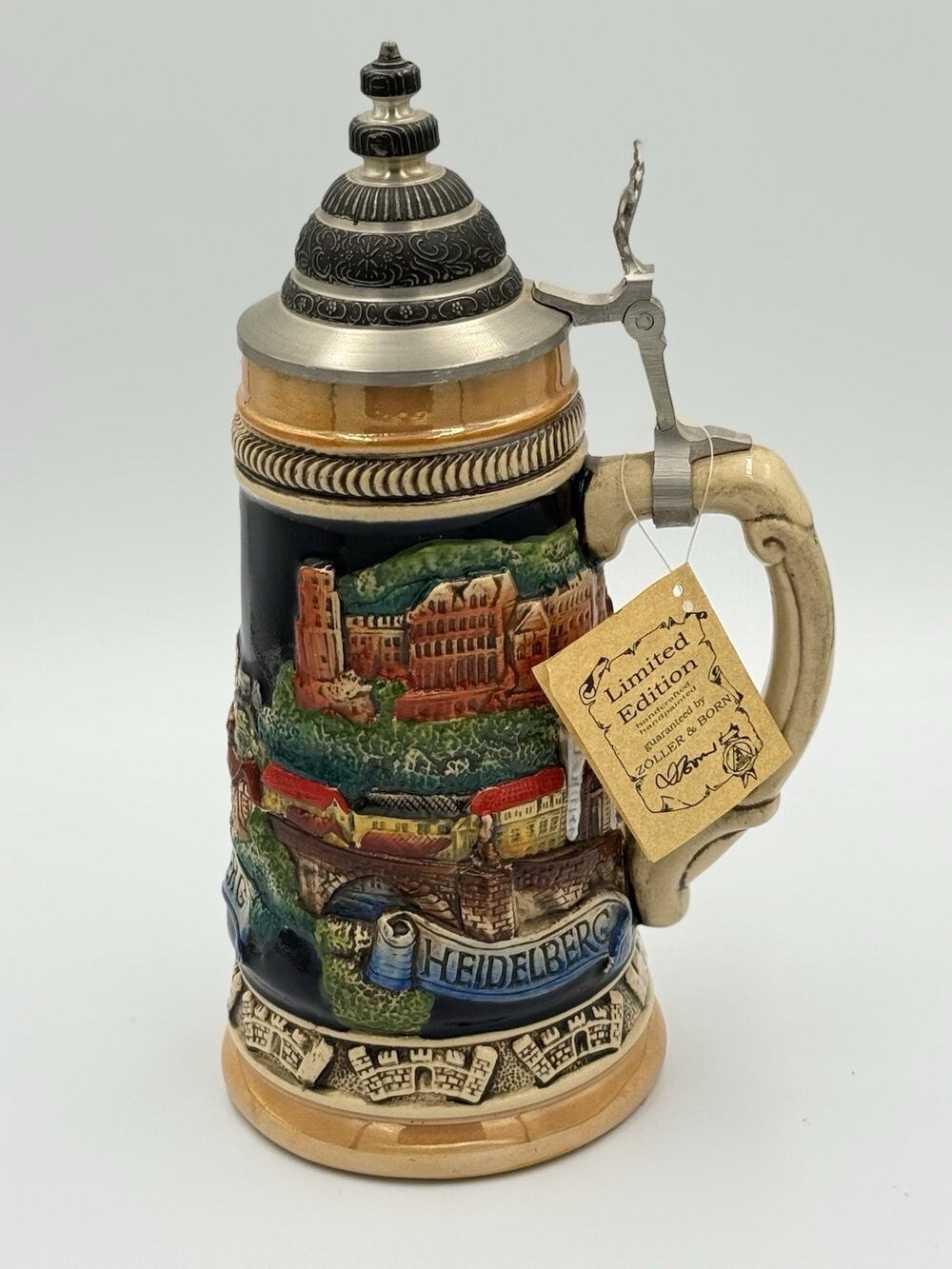 Vintage Tagged Zoller & Born Limited Edition Beer Stein. Hand Painted